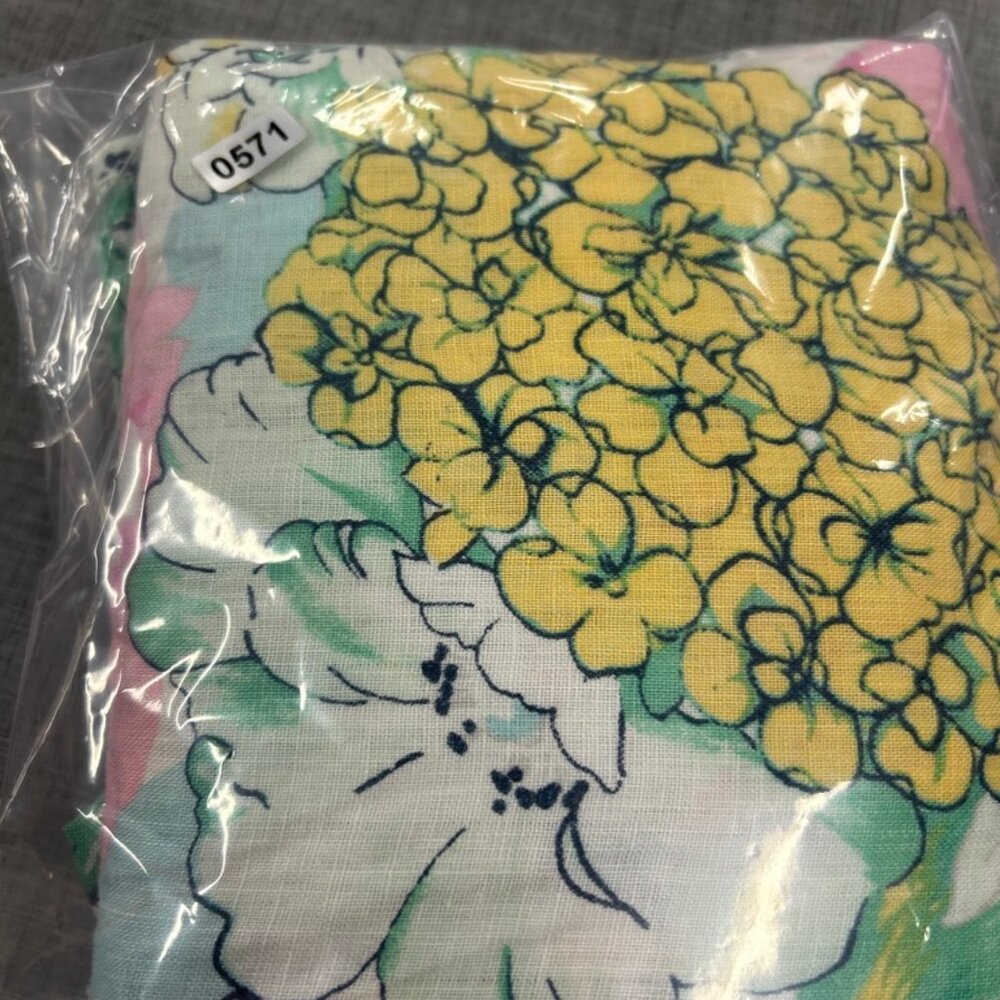 Charter Club 100% Linen Floral Peasant Top Cottagecore Boho Blouse Pastel size L - Picture 12 of 12